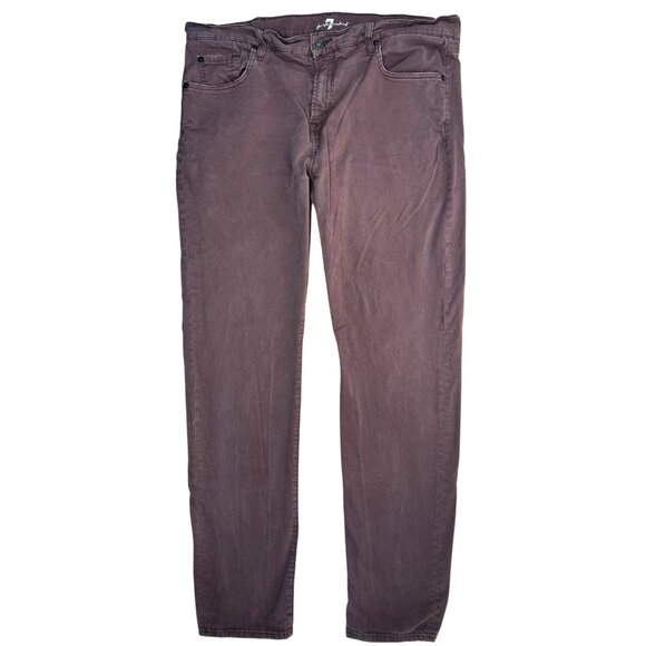 7 For All Mankind Adrien Mens Brown Cotton Blend Pants 38X32 - Picture 1 of 6
